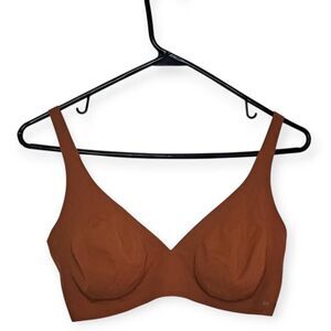 SKIMS Women's Plunge Seamless Bralette Rust Bronze size Medium - DD